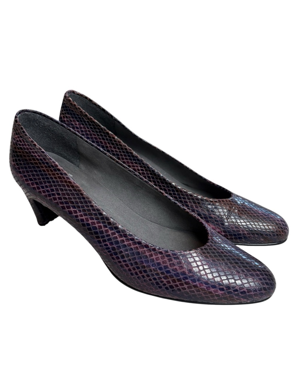 Stuart Weitzman Plum Snakeskin Pumps Heels Size 7.5